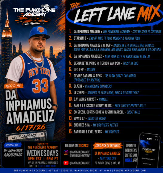 The 6/17/26 edition of The Left Lane Mix delivered another strong lineup of underground hip hop, exclusive releases, and boom bap-heavy records for listeners tuned into The Punchline Academy